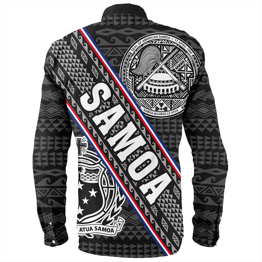 Samoa Long Sleeve Shirt American Samoa Coat Of Arms Half Style