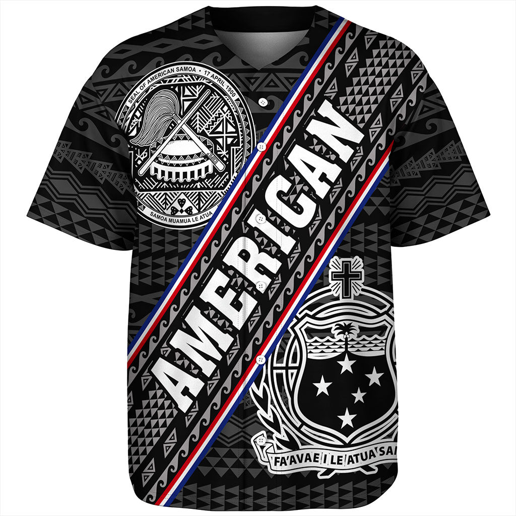 Samoa Baseball Shirt American Samoa Coat Of Arms Half Style