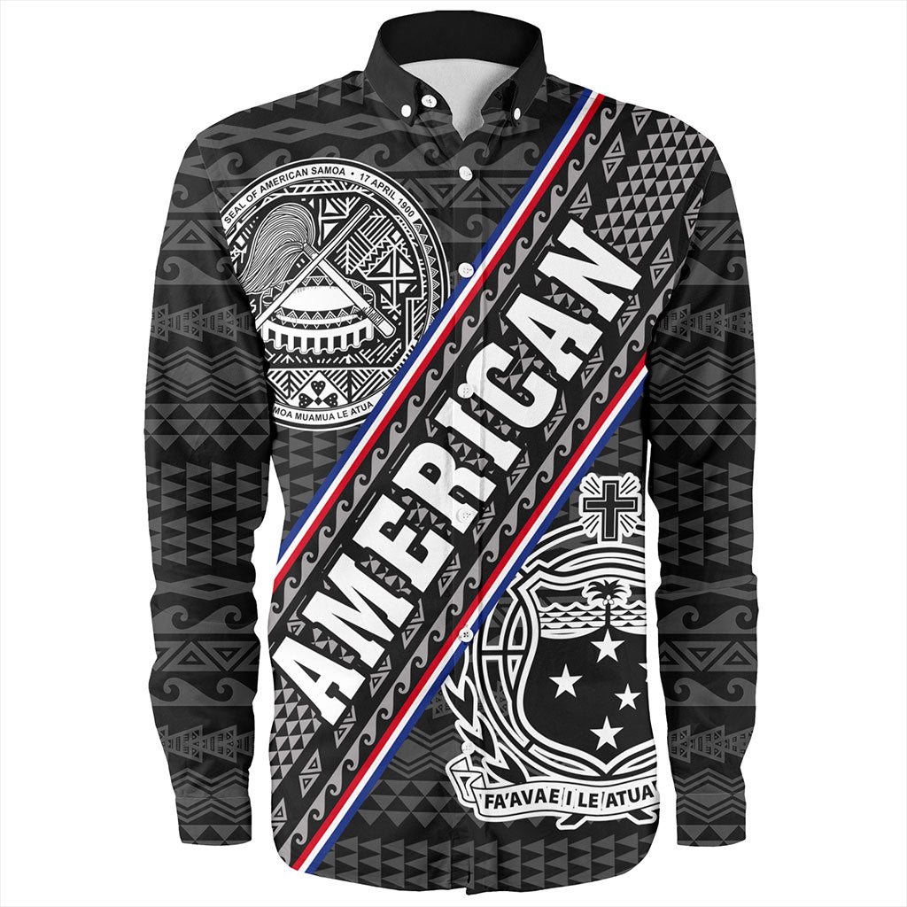 Samoa Long Sleeve Shirt American Samoa Coat Of Arms Half Style
