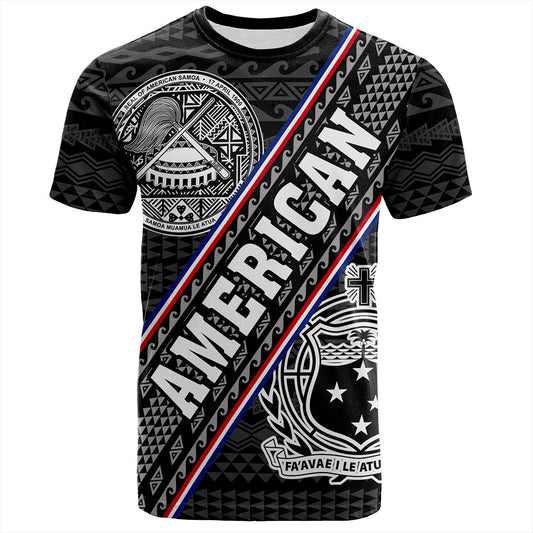 Samoa T-Shirt American Samoa Coat Of Arms Half Style