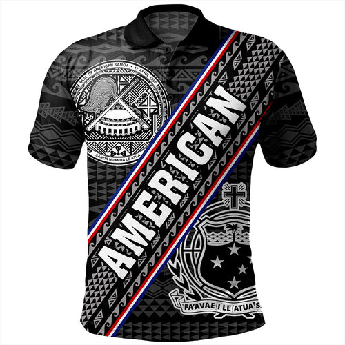 Samoa Polo Shirt American Samoa Coat Of Arms Half Style