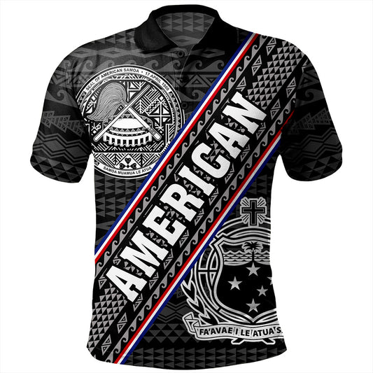 Samoa Polo Shirt American Samoa Coat Of Arms Half Style