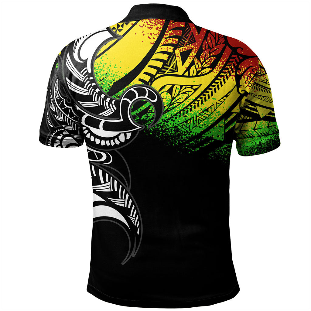 American Samoa Polo Shirt Polynesian Tribal Reggae Style