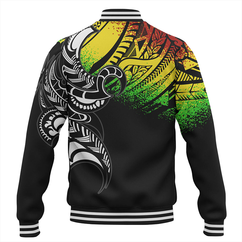 American Samoa Baseball Jacket Polynesian Tribal Reggae Style