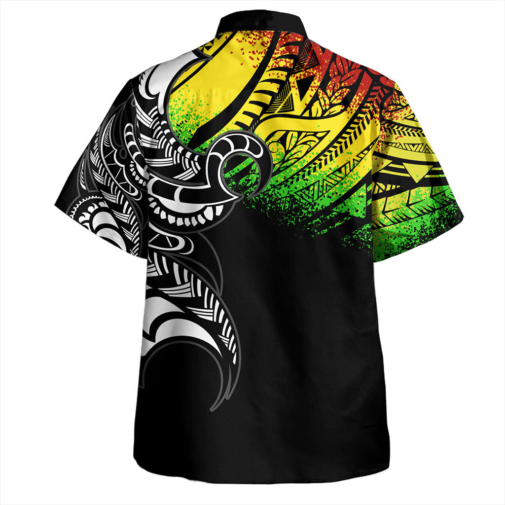 American Samoa Hawaiian Shirt Polynesian Tribal Reggae Style