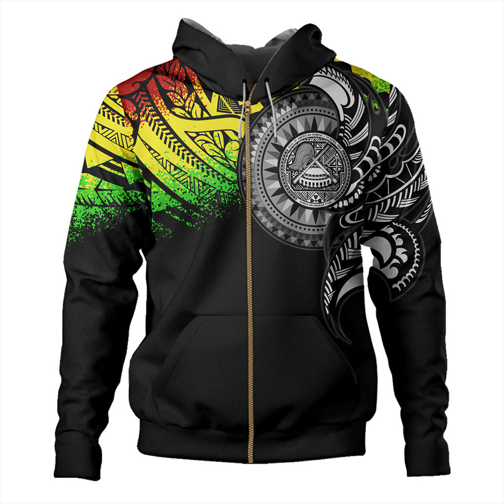 American Samoa Hoodie Polynesian Tribal Reggae Style