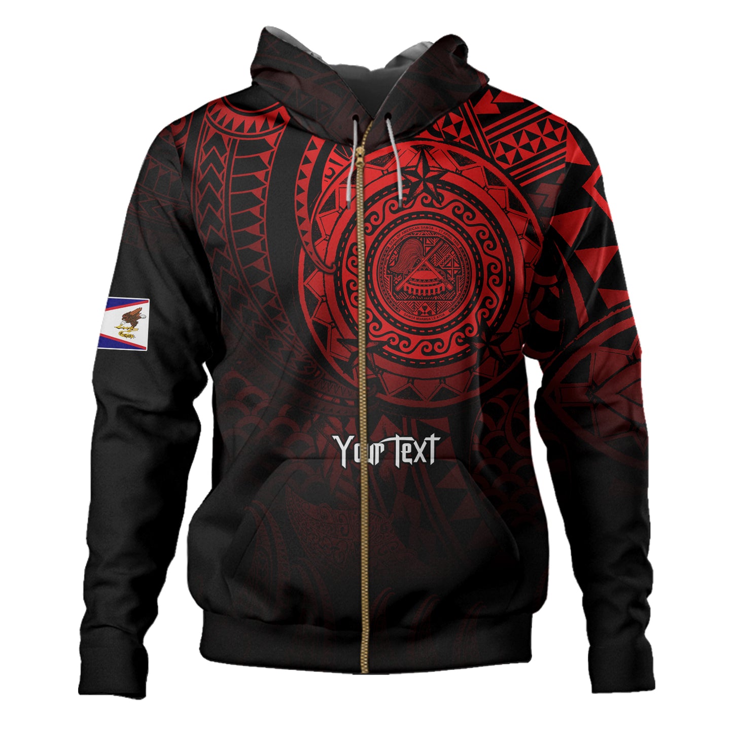 American Samoa Hoodie Pearl Of The Pacific Red Polynesian Tattau