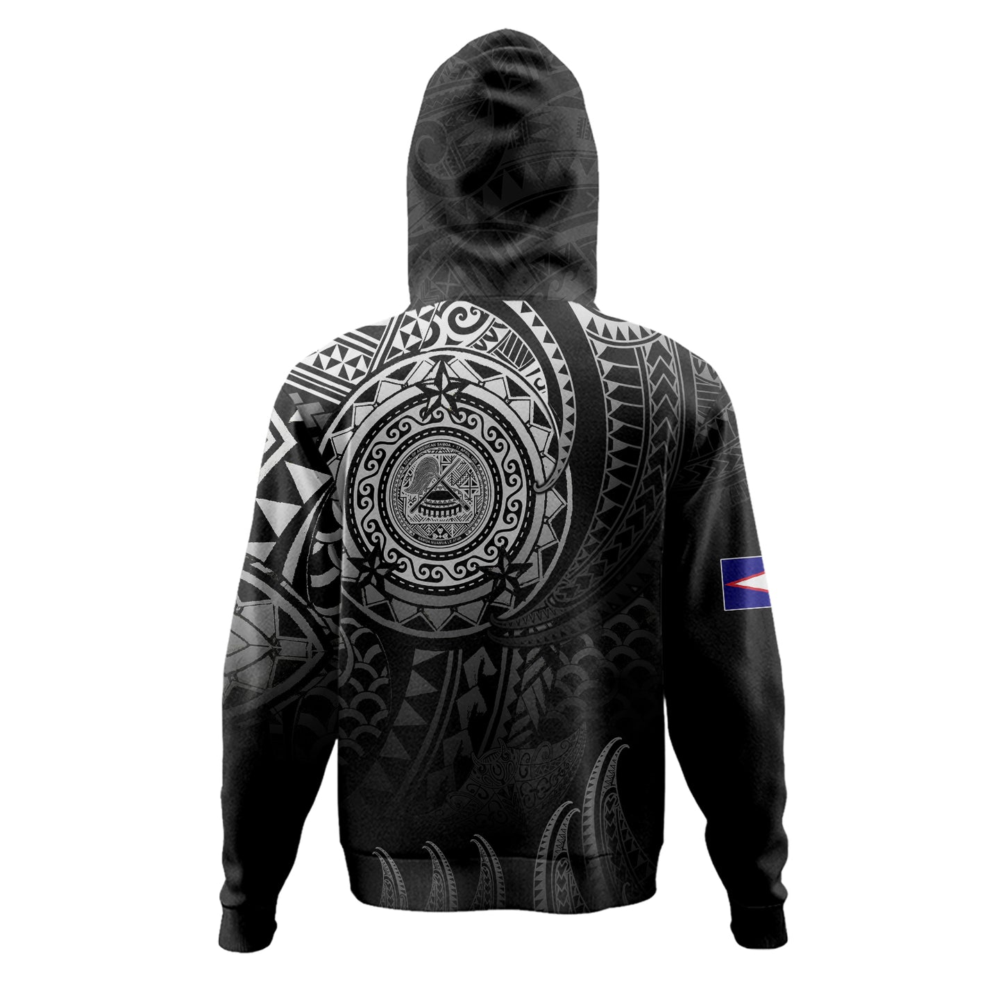 American Samoa Hoodie Pearl Of The Pacific Black Polynesian Tattau