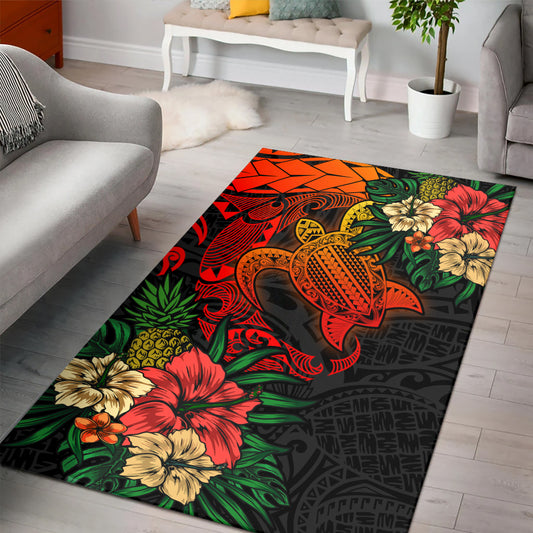 Hawaii Polynesian Turtle Tropical Area Rug