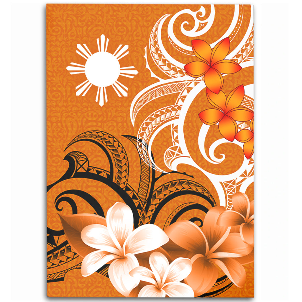 Philippines Filipinos Area Rug Polynesian Floral Spirit Orange
