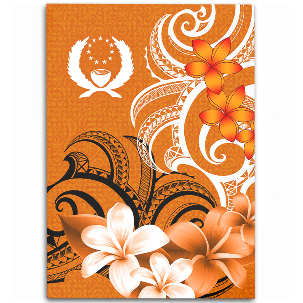 Pohnpei State Area Rug Polynesian Floral Spirit Orange
