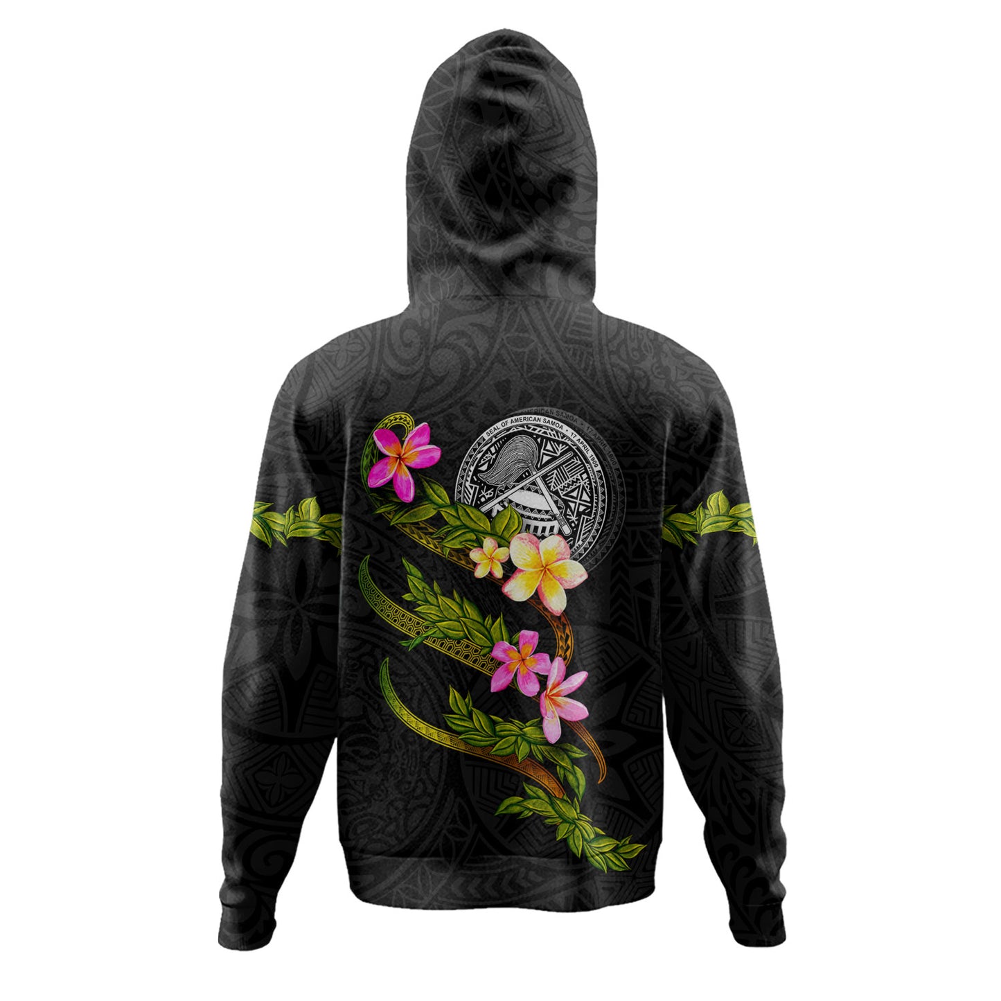 American Samoa Hoodie Custom Plumeria Tribal