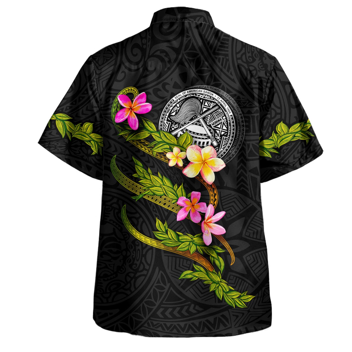 American Samoa Hawaiian Shirt Custom Plumeria Tribal
