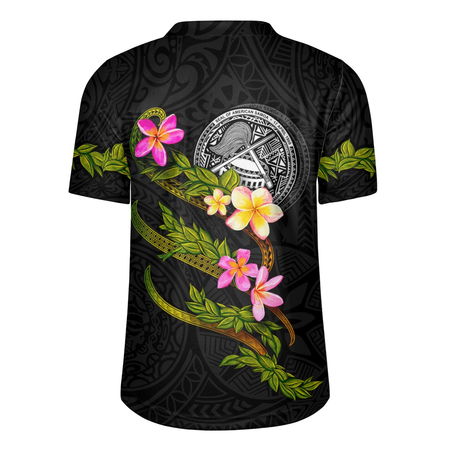 American Samoa Rugby Jersey Custom Plumeria Tribal