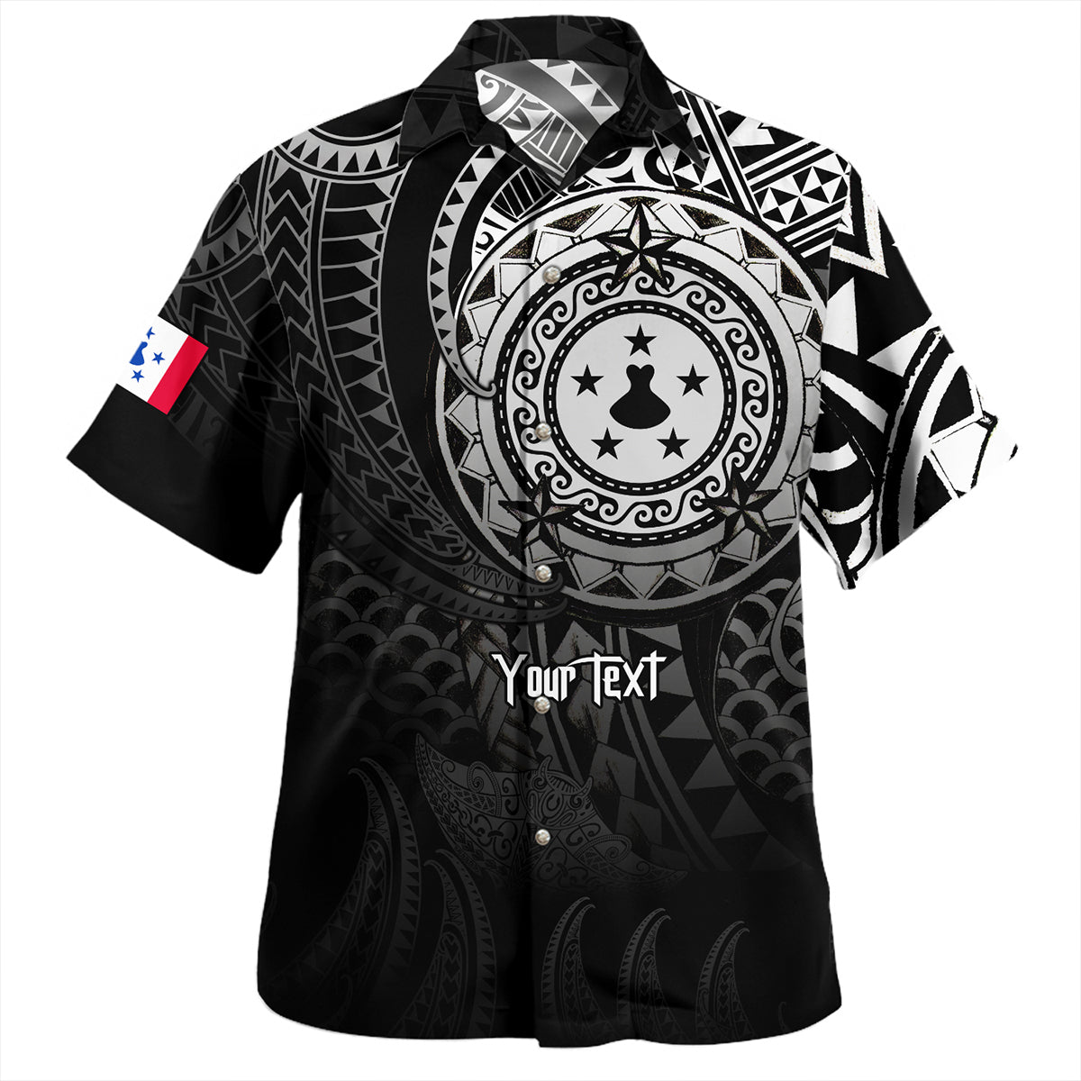 Austral Islands Hawaiian Shirt Pearl Of The Pacific Black Polynesian Tattau