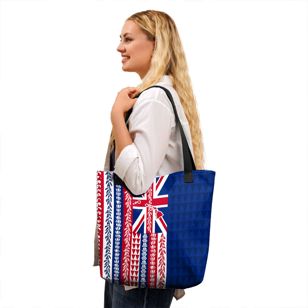 Hawaii Tote Bag Aloha Flag With Flower Lie Beautiful