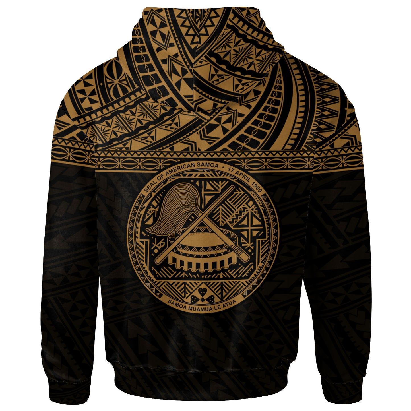 American Samoa All Over Custom Personalised Hoodie - Polynesian Gold