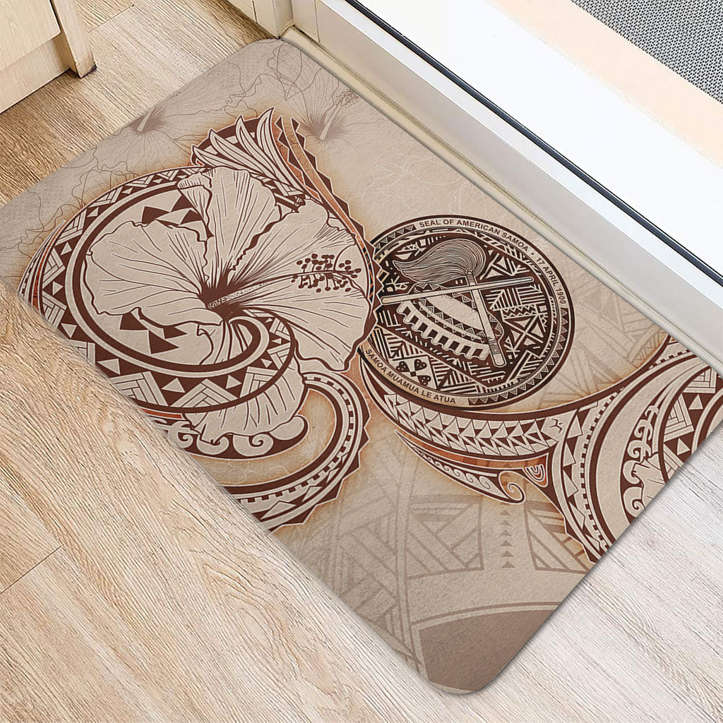American Samoa Door Mat Hibiscus Flower Vintage Style