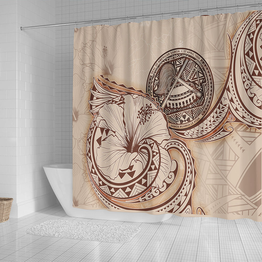 American Samoa Shower Curtain Hibiscus Flower Vintage Style