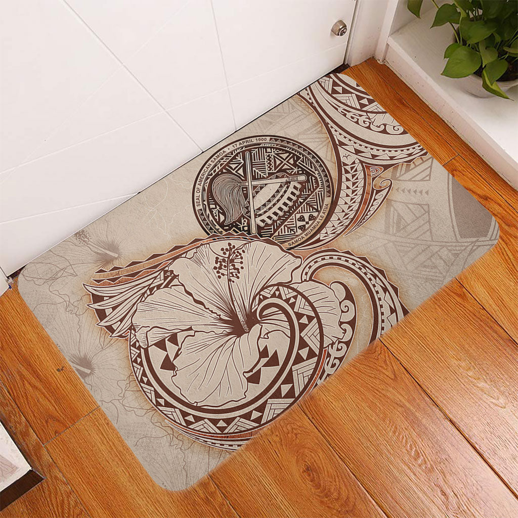 American Samoa Door Mat Hibiscus Flower Vintage Style