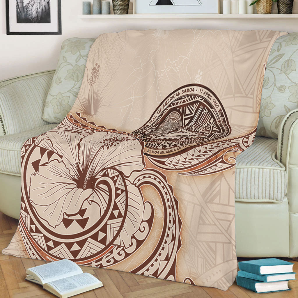 American Samoa Premium Blanket Hibiscus Flower Vintage Style