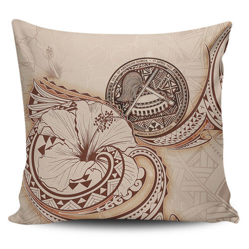 American Samoa Pillow Cover Hibiscus Flower Vintage Style
