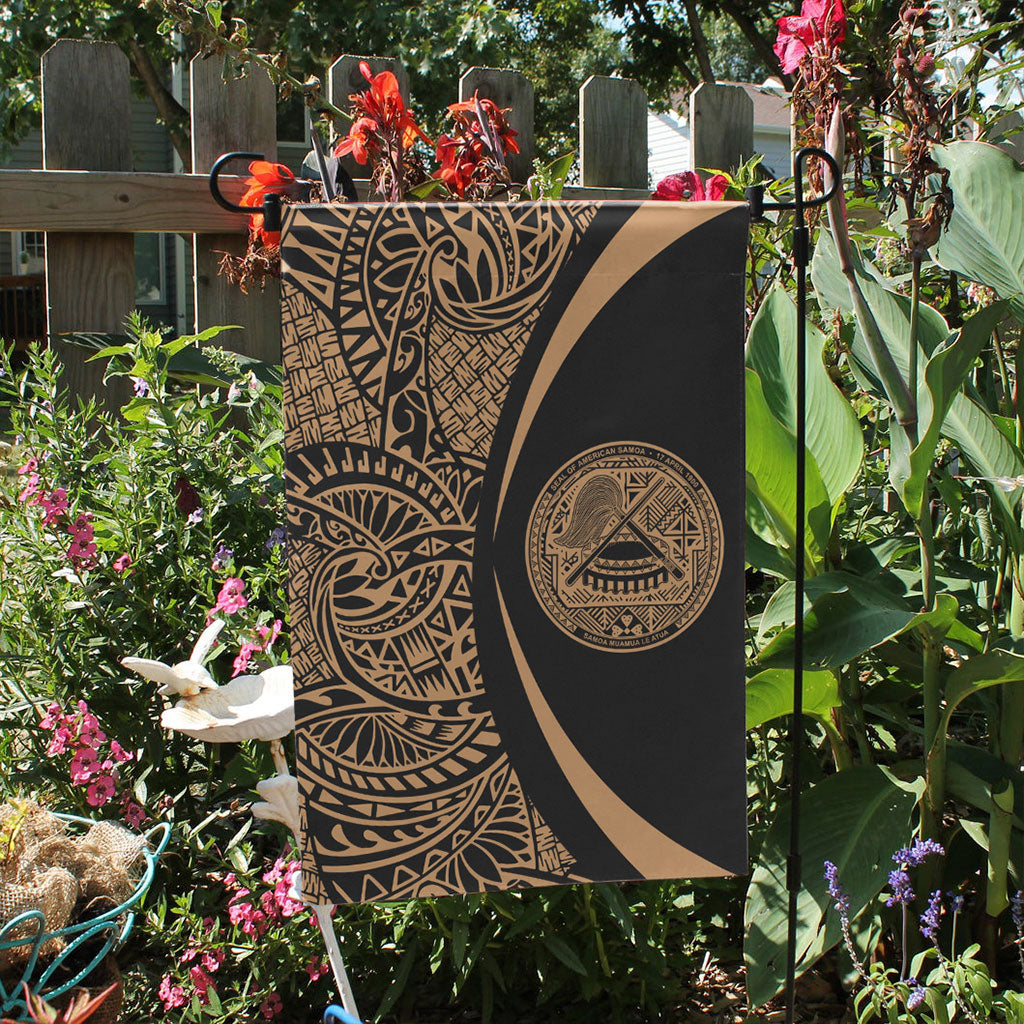 American Samoa Garden Flag Lauhala Circle Gold