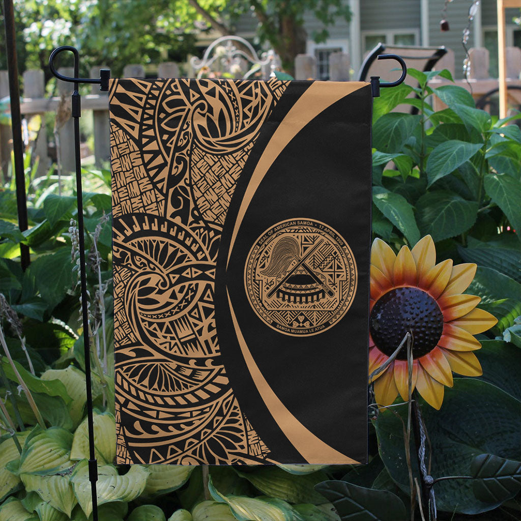 American Samoa Garden Flag Lauhala Circle Gold