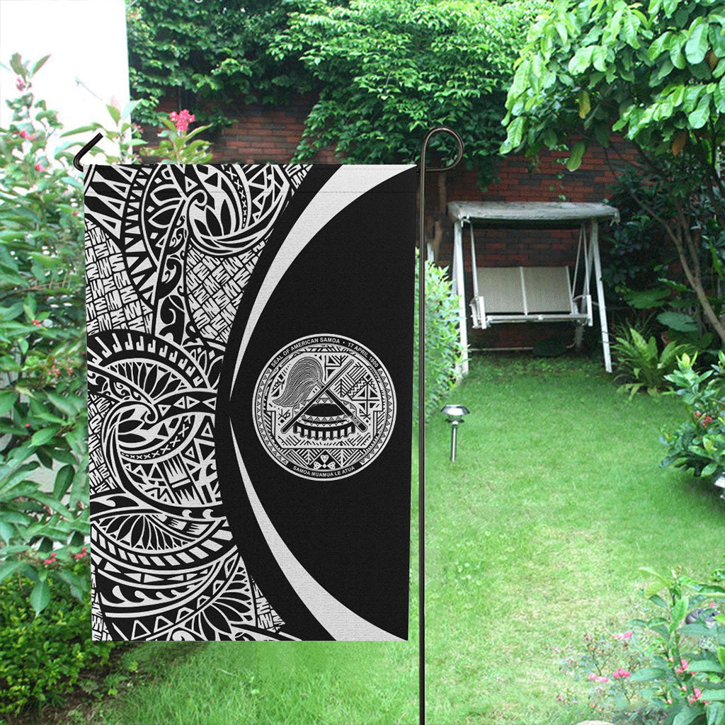 American Samoa Garden Flag Lauhala Circle White