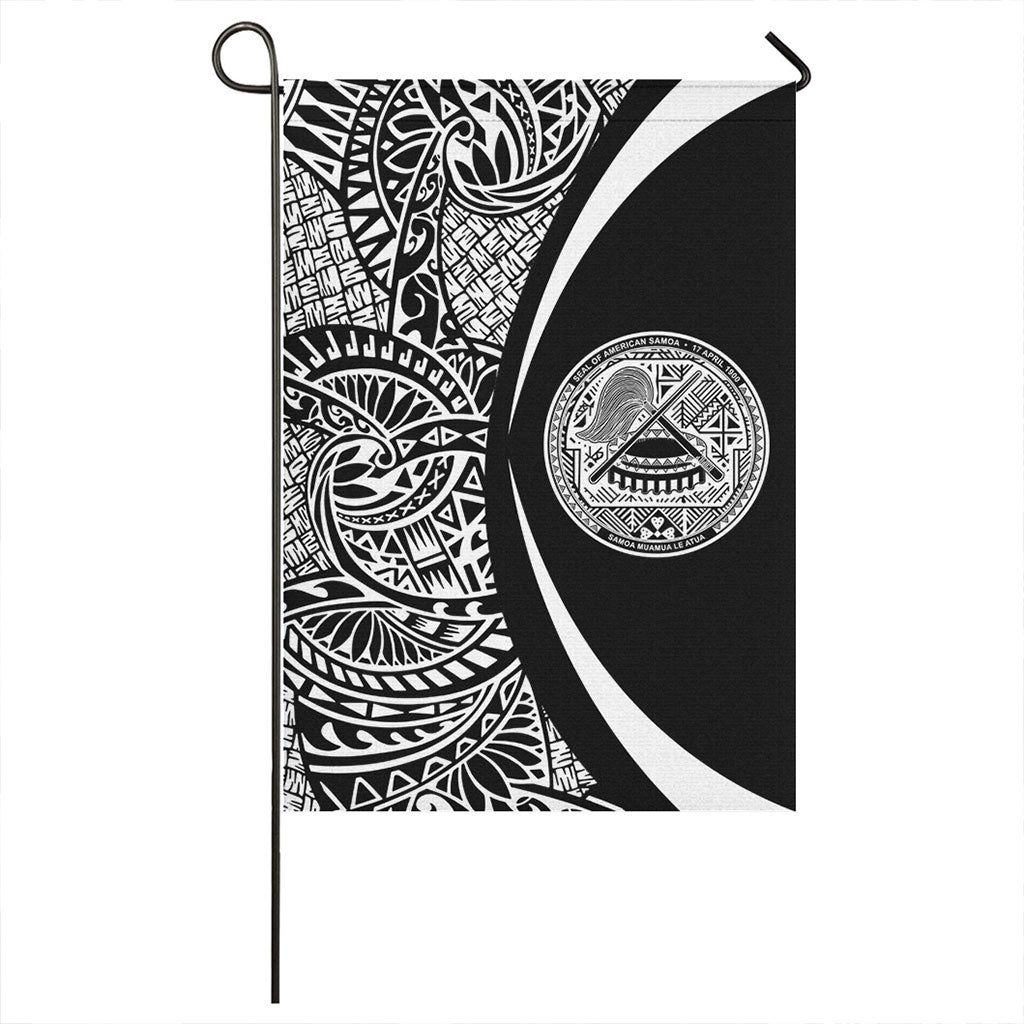 American Samoa Garden Flag Lauhala Circle White