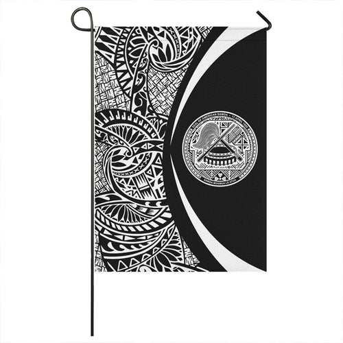 American Samoa Garden Flag Lauhala Circle White