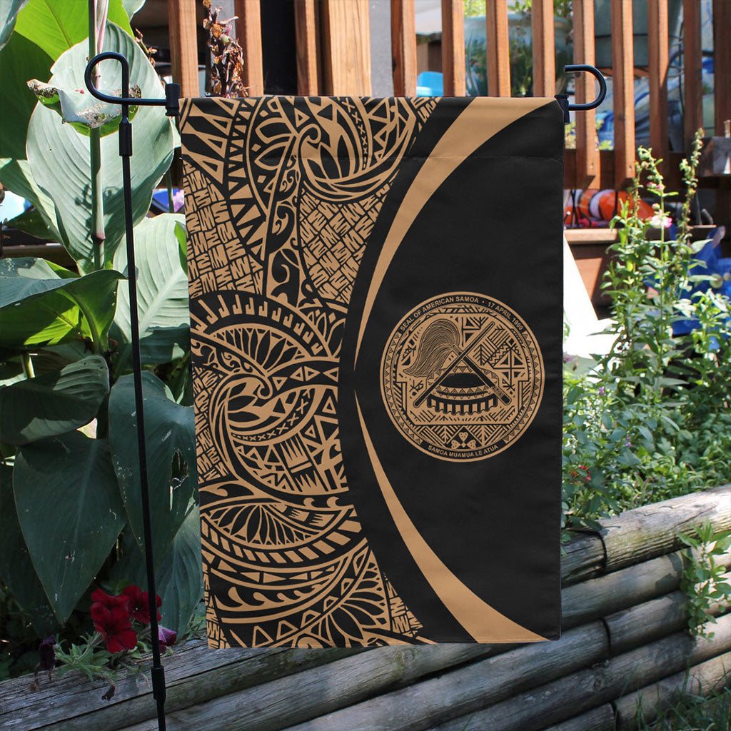 American Samoa Garden Flag Lauhala Circle Gold