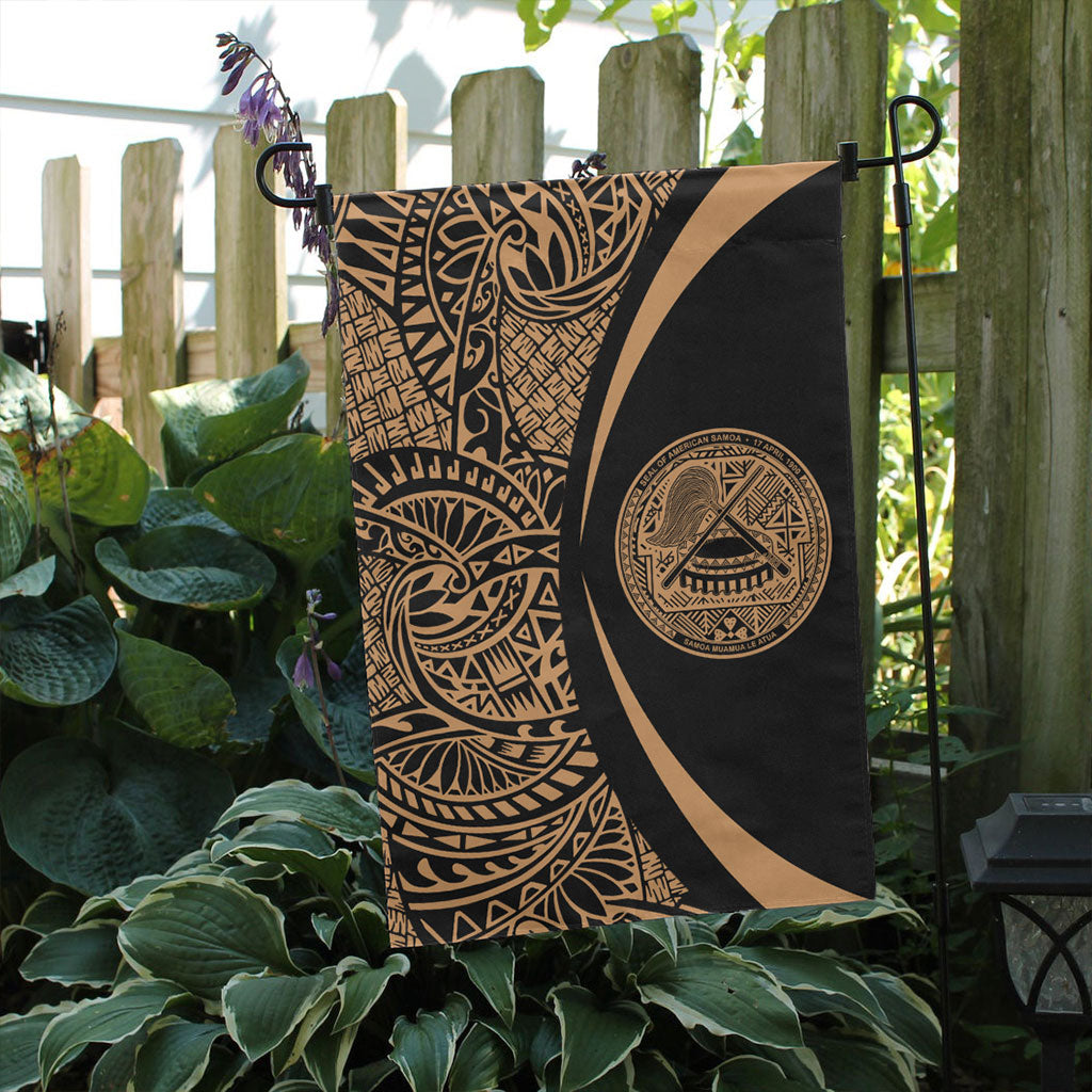 American Samoa Garden Flag Lauhala Circle Gold