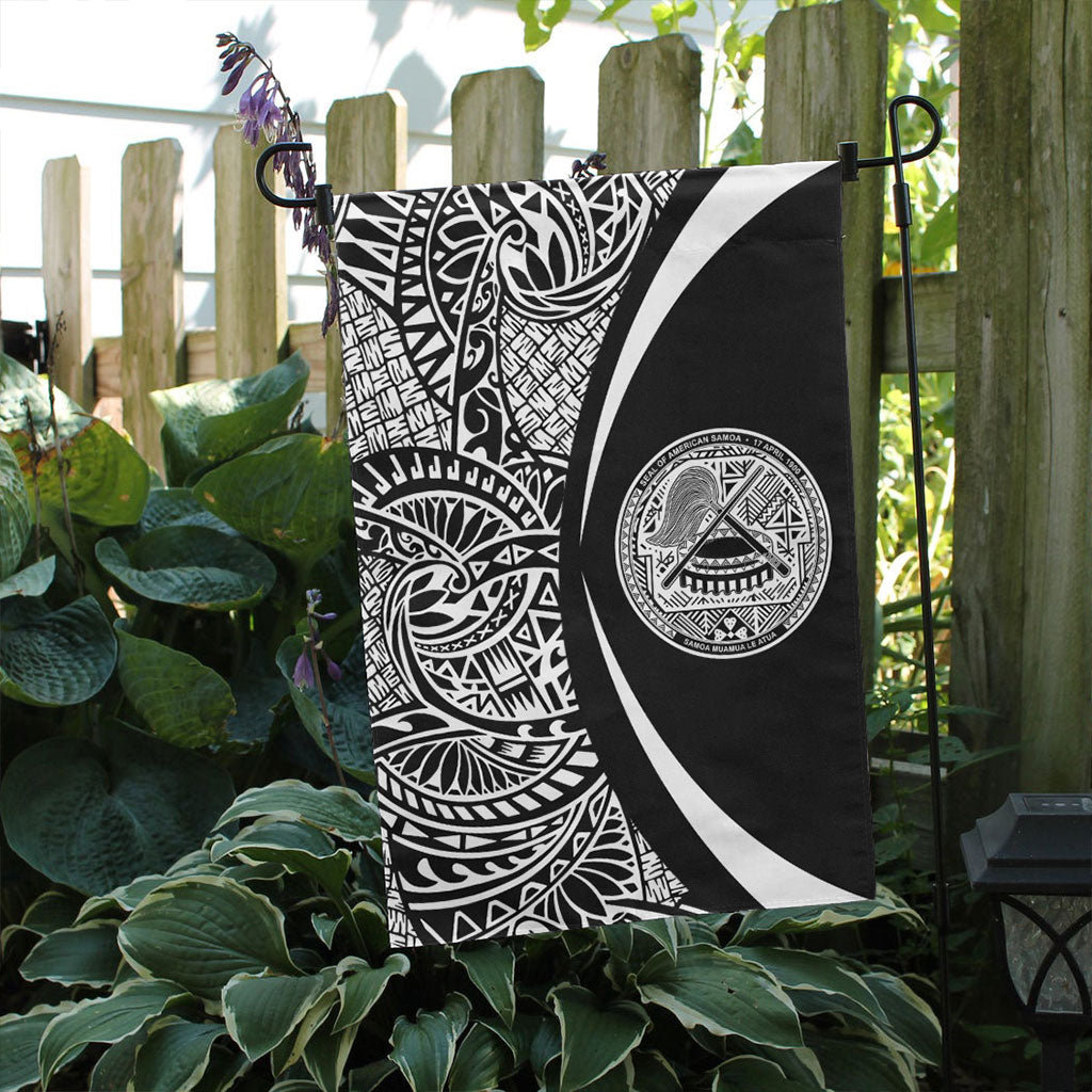 American Samoa Garden Flag Lauhala Circle White