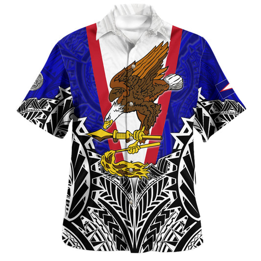 American Samoa Custom Personalised Hawaiian Shirt American Samoa Flag With Eagle Style