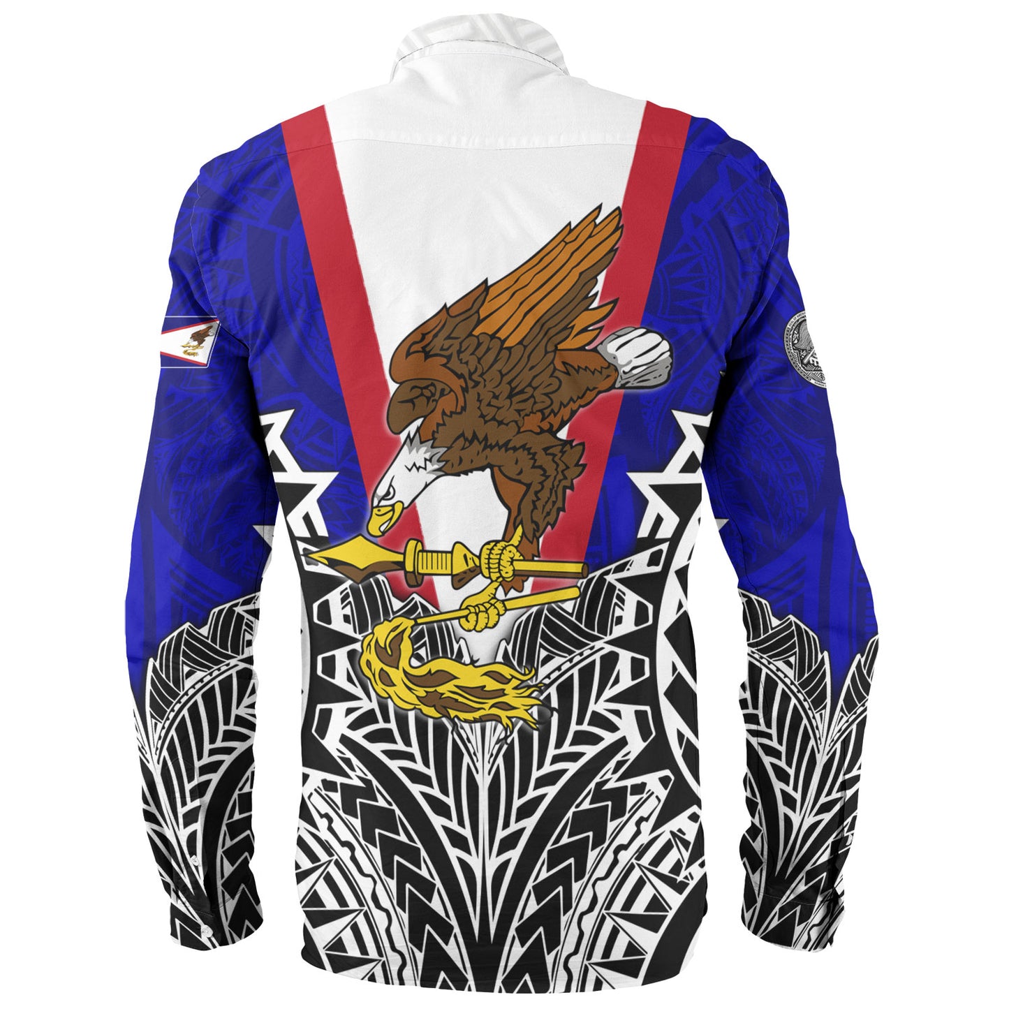 American Samoa Custom Personalised Long Sleeve Shirt American Samoa Flag With Eagle Style