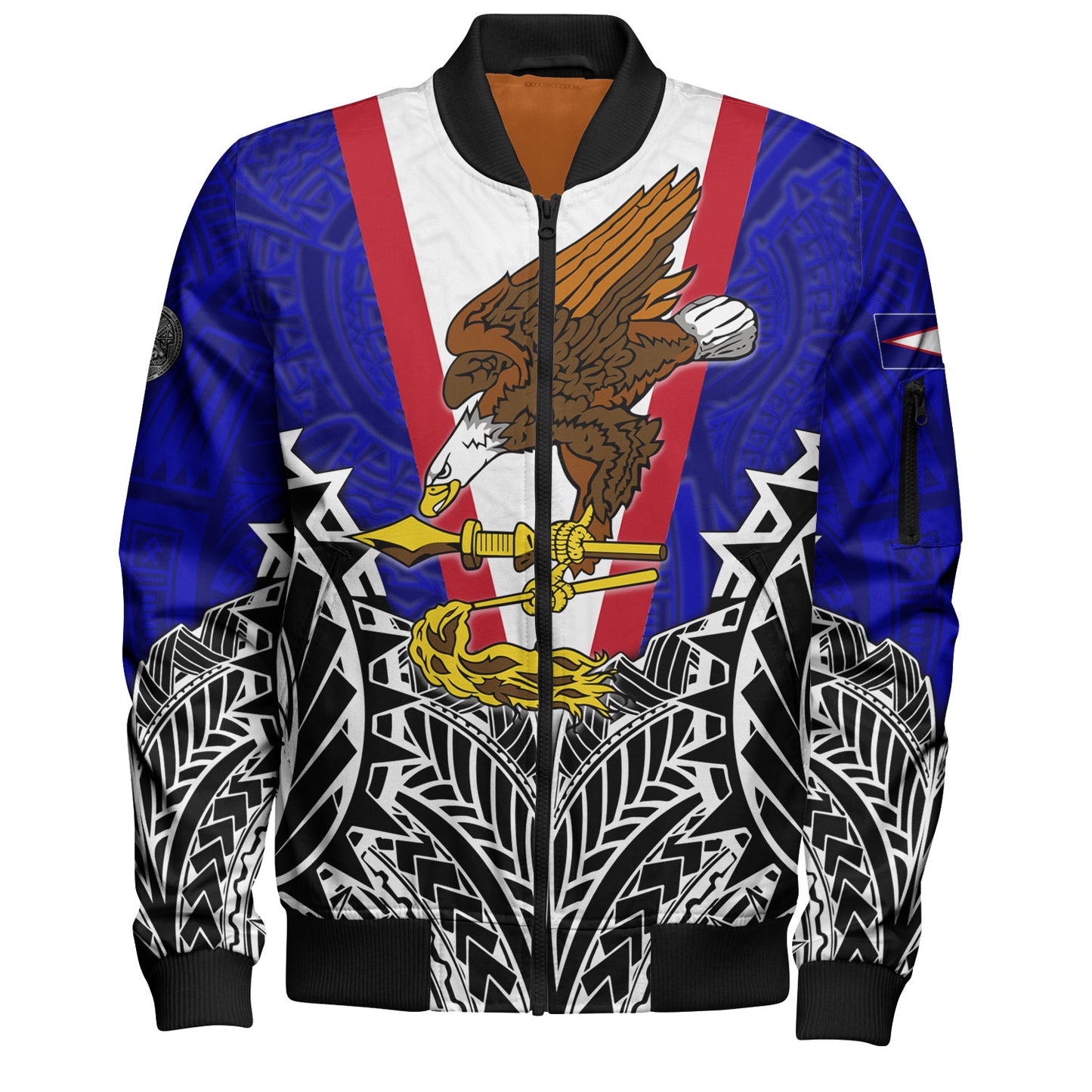 American Samoa Custom Personalised Bomber Jacket American Samoa Flag With Eagle Style