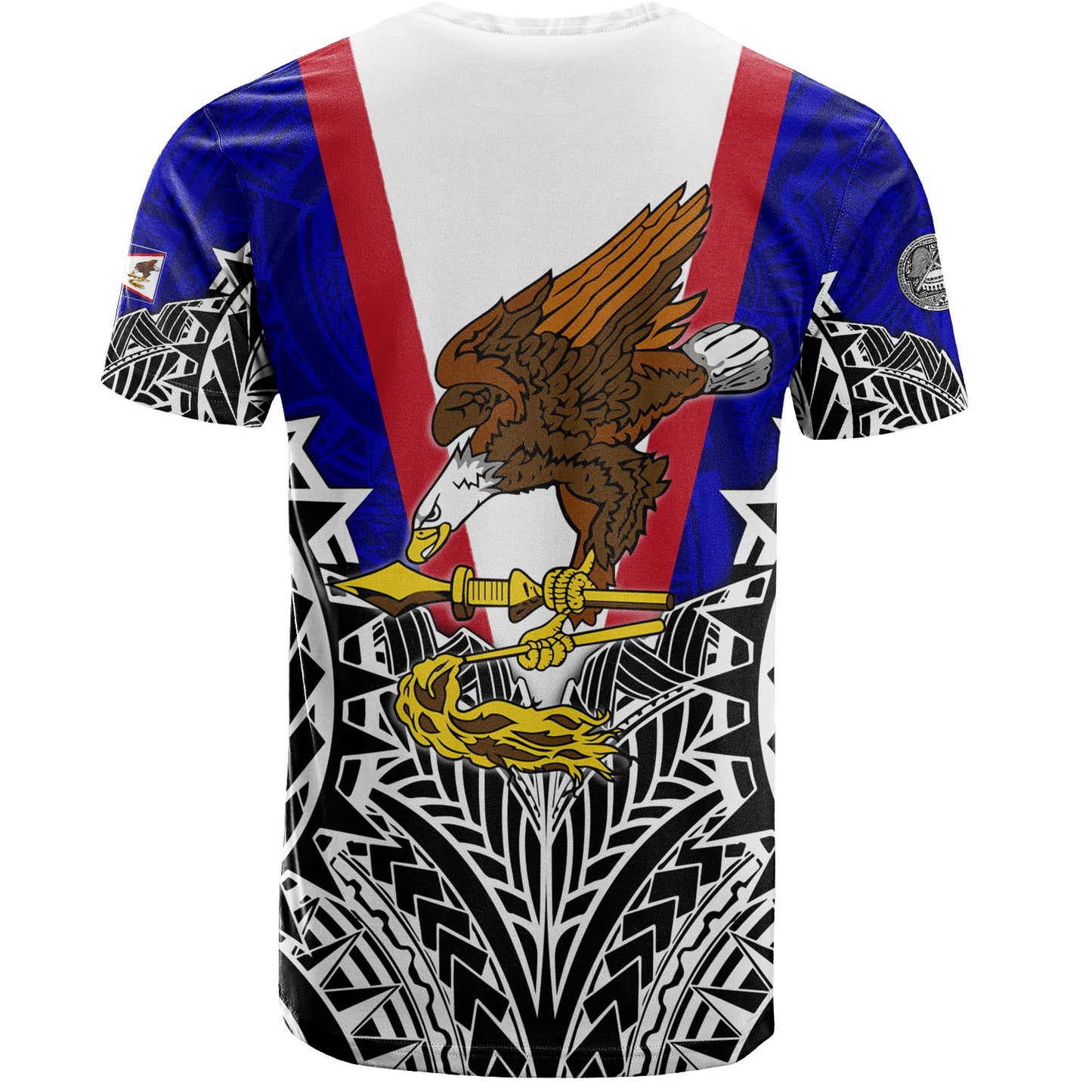 American Samoa Custom Personalised T-Shirt American Samoa Flag With Eagle Style