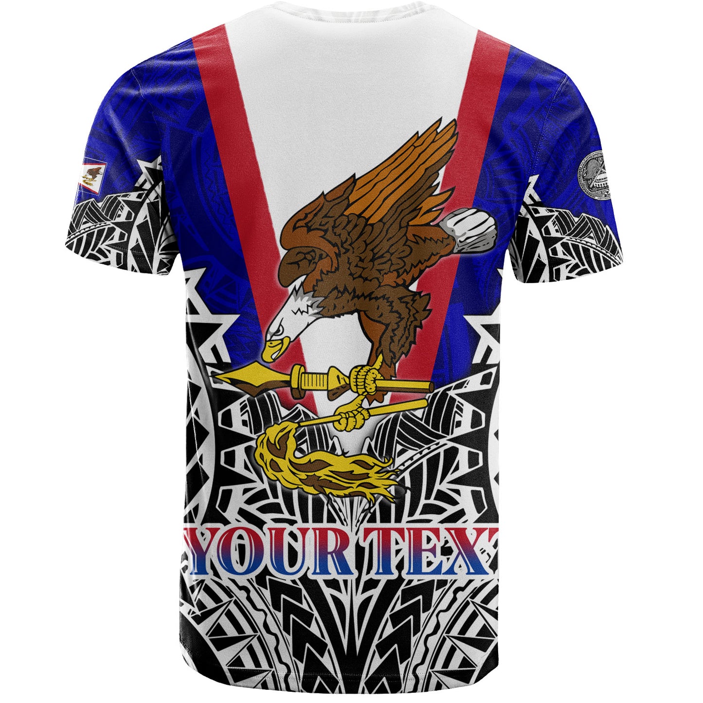 American Samoa Custom Personalised T-Shirt American Samoa Flag With Eagle Style