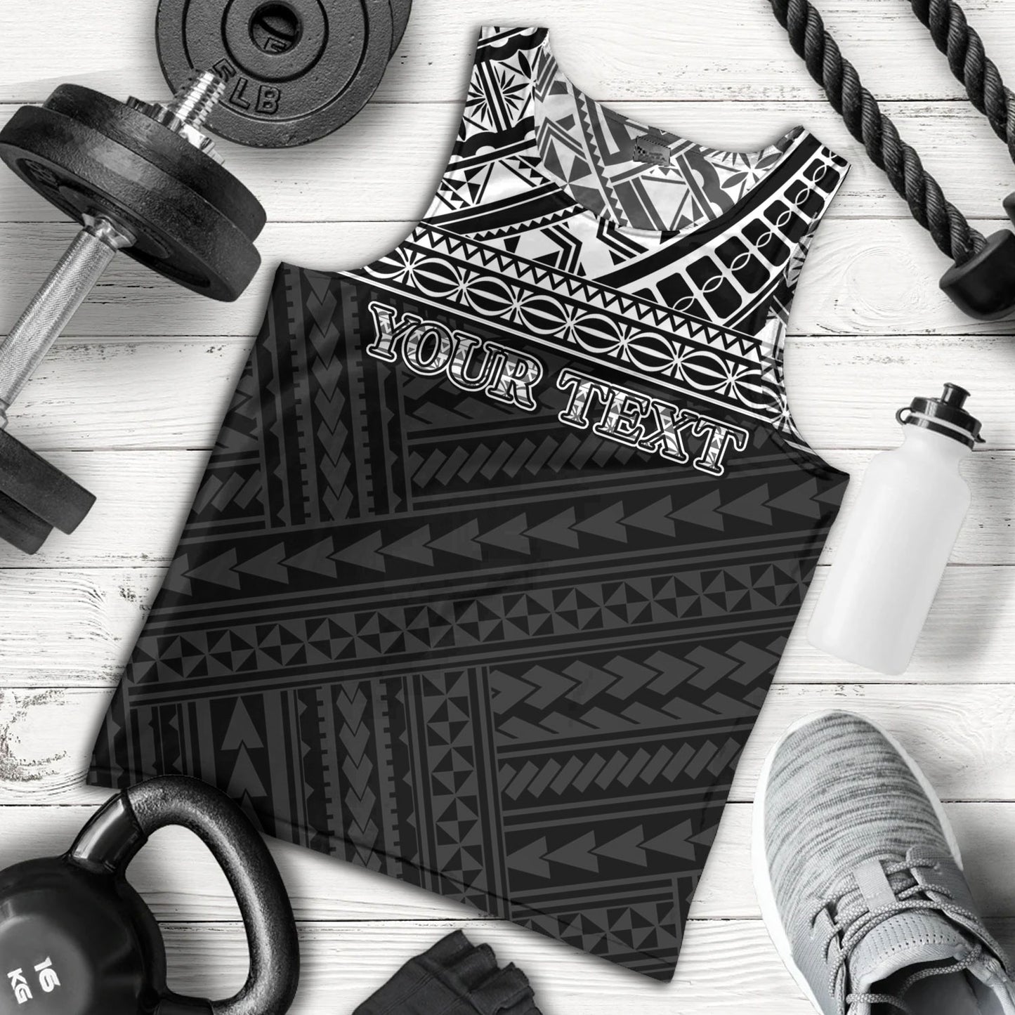 American Samoa Tank Top Custom Polynesian Black Version