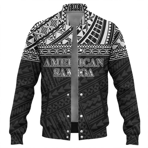 American Samoa Baseball Jacket Custom Polynesian Black Version