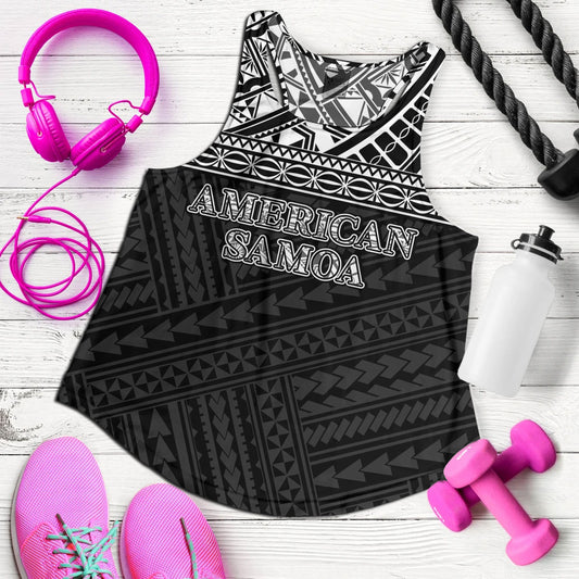 American Samoa Women Tank Custom Polynesian Black Version