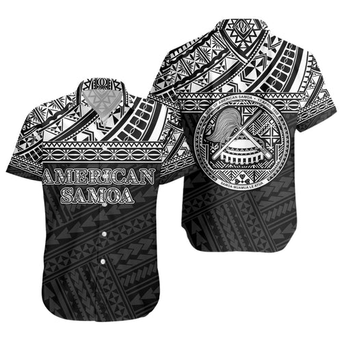 American Samoa Short Sleeve Shirt Custom Polynesian Black Version