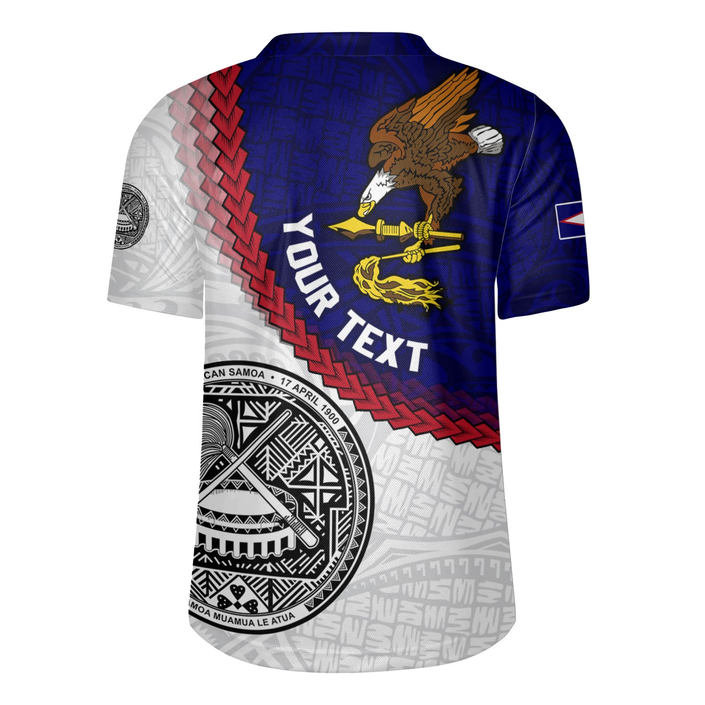 American Samoa Rugby Jersey Custom Polynesian Tradition Seal Flag Color