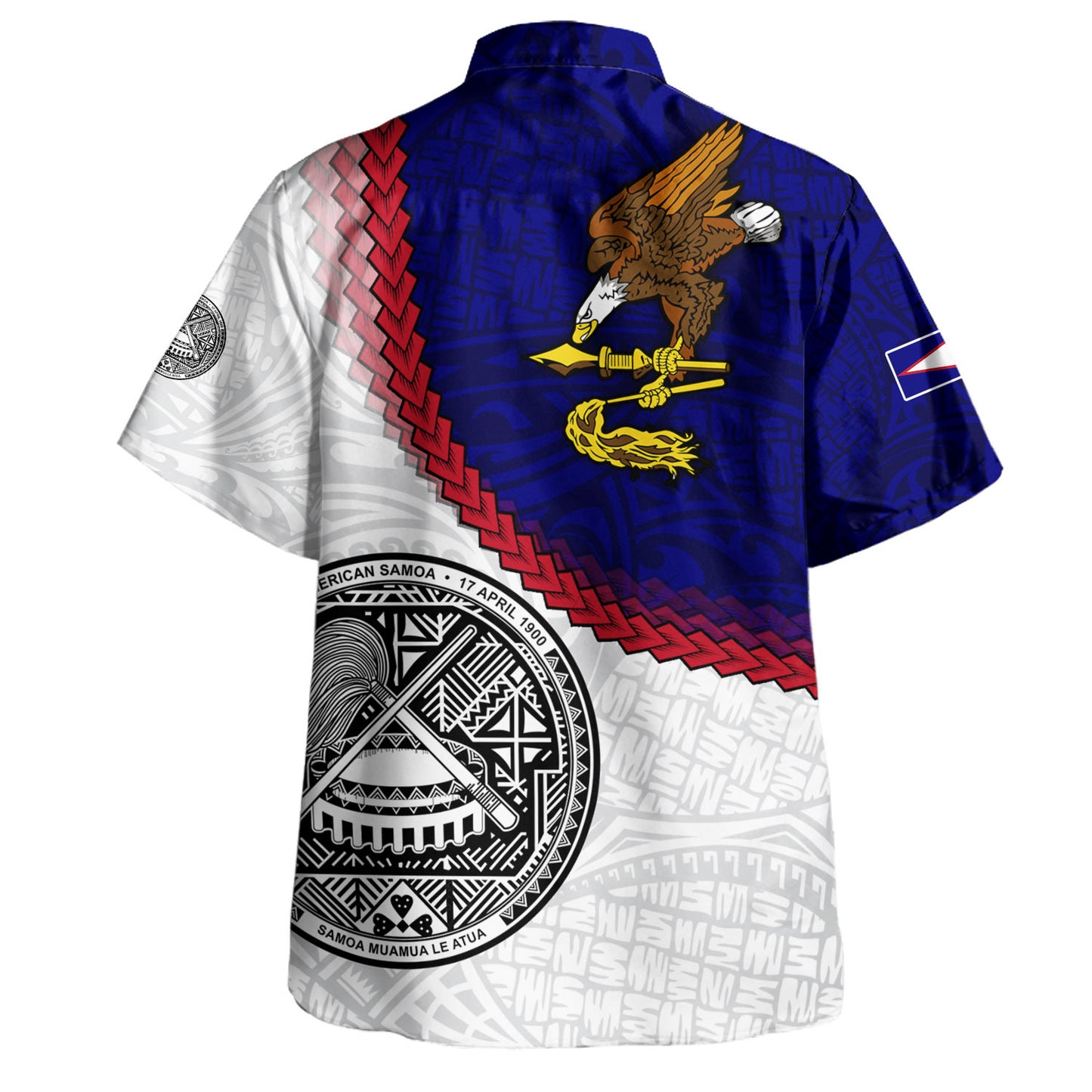 American Samoa Hawaiian Shirt Custom Polynesian Tradition Seal Flag Color