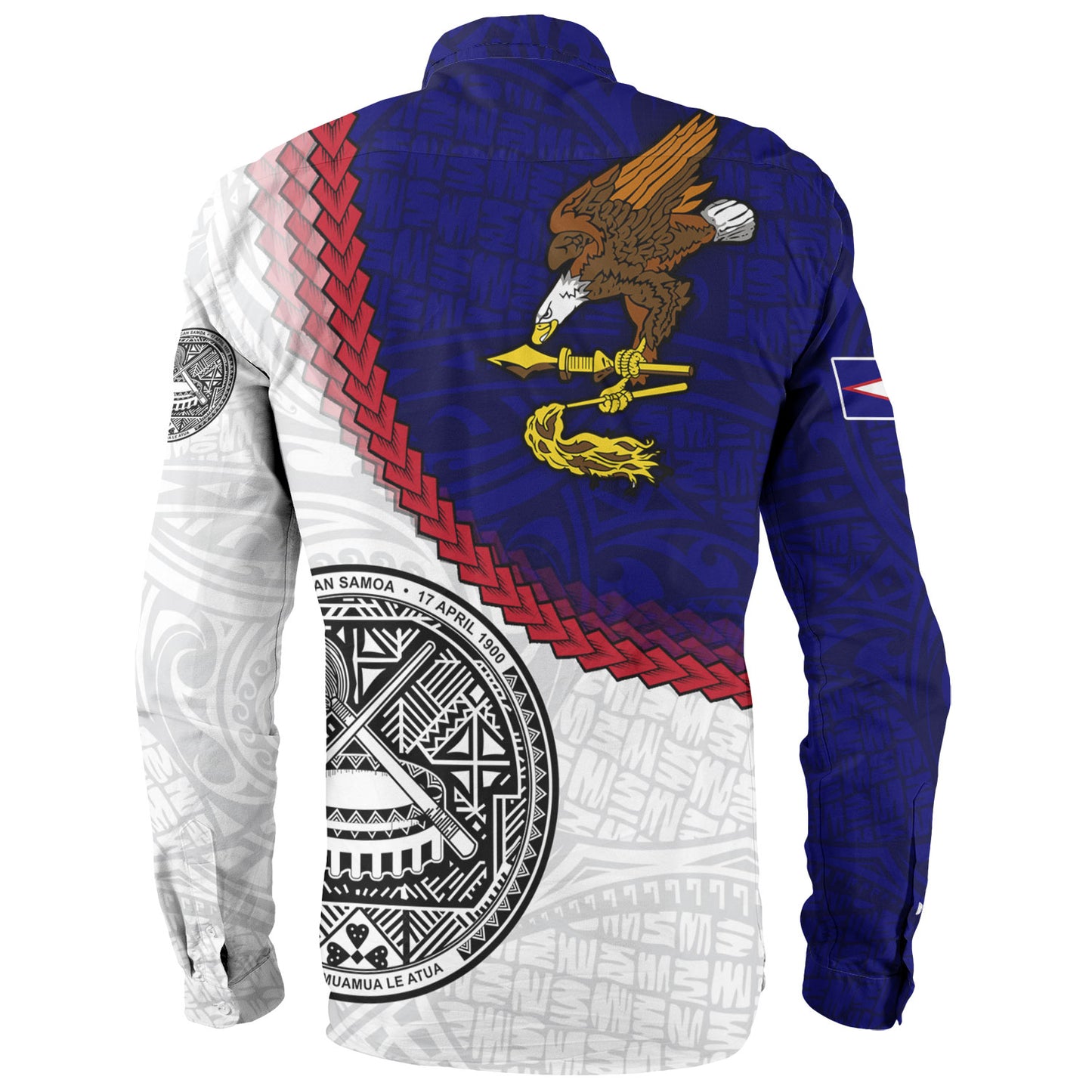 American Samoa Long Sleeve Shirt Custom Polynesian Tradition Seal Flag Color