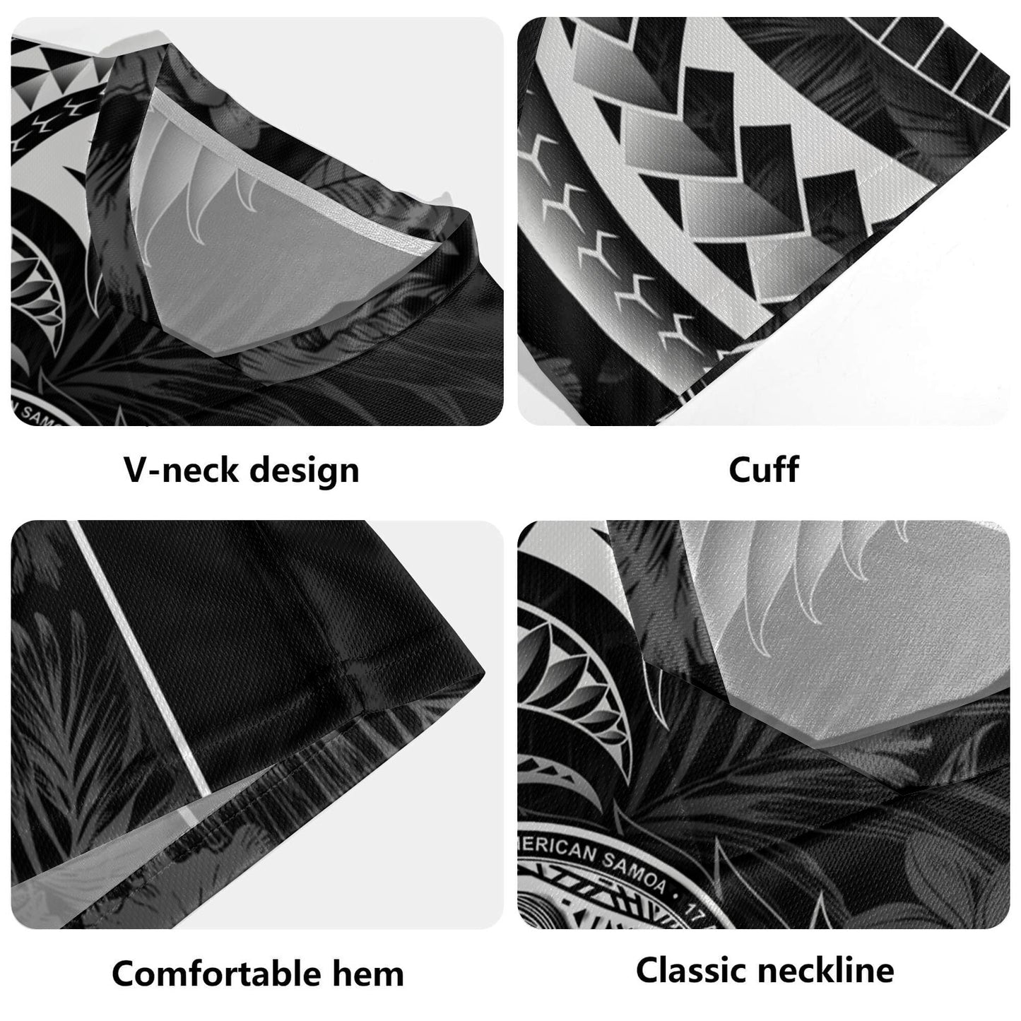 American Samoa Custom Personalised Rugby Jersey Seal Tribal Patterns Tropical Flowers Curve Style