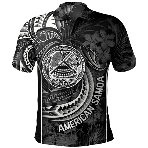 American Samoa Custom Personalised Polo Shirt Seal Tribal Patterns Tropical Flowers Curve Style