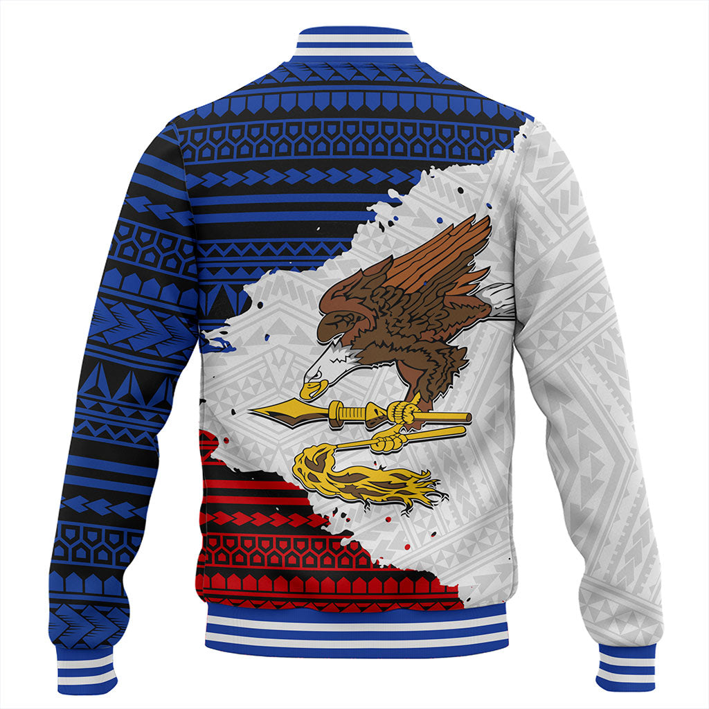 American Samoa Baseball Jacket Eagles Flag Grunge Style