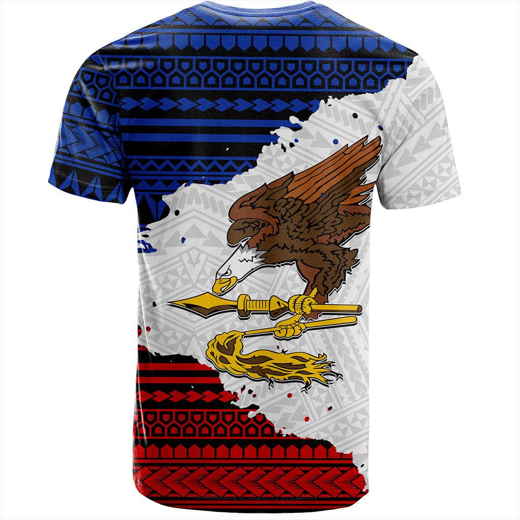 American Samoa T-Shirt Eagles Flag Grunge Style